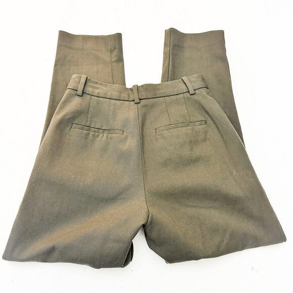 Babaton Olive Green Pleated Slacks Pants Skinny Fit Size 00 - Picture 5 of 9